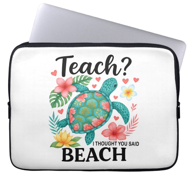 Funny Teacher Beach Summer Turtle Laptopschutzhülle (Vorderseite)