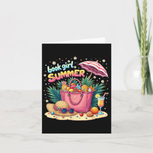Funny Teacher Book Girl Sommer Student Frauen Buch Karte