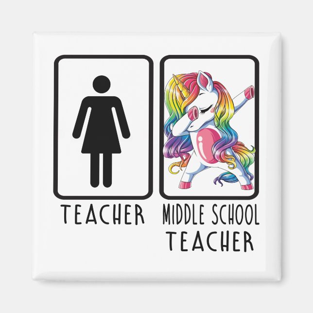 Funny Teacher Middle School Lehrer Magnet (Vorne)