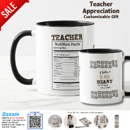 Funny Teacher Nutritional Facts Quotes Ende des Ja Tasse