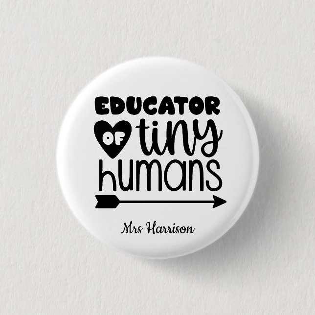 Funny Teacher personalisiertes Geschenk Button (Vorderseite)