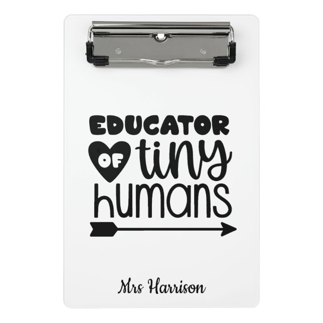 Funny Teacher personalisiertes Geschenk Mini Klemmbrett (Vorderseite)