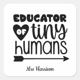 Funny Teacher personalisiertes Geschenk Quadratischer Aufkleber