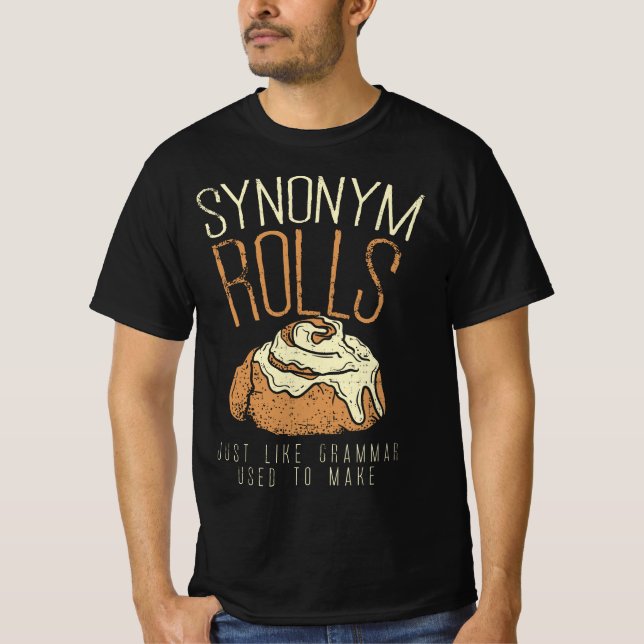 Funny Teacher, Student Synonym Rolls Grammar  T-Shirt (Vorderseite)
