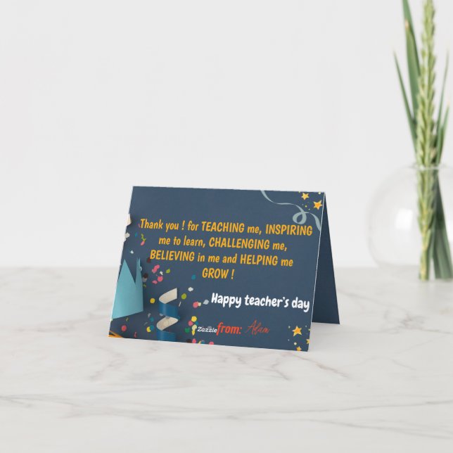 Funny Teacher Wertschätzung Danke Karte (Rückseite)