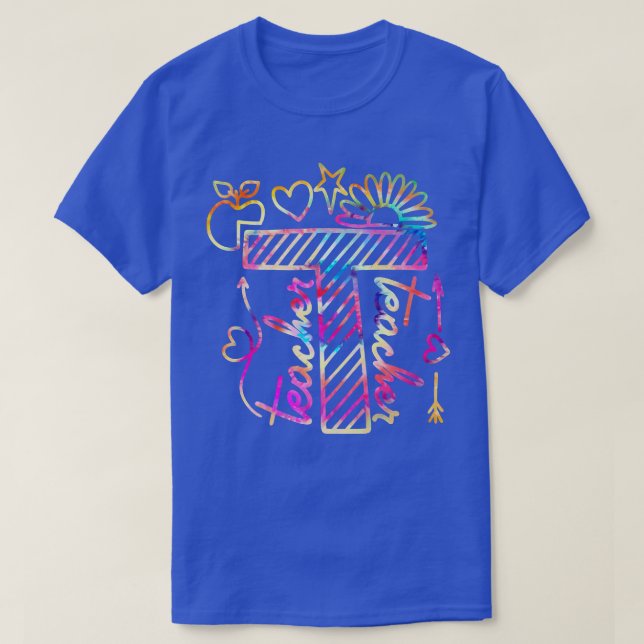 Funny Teacher Wertschätzung & Sonnenblumen Apple B T-Shirt (Design vorne)