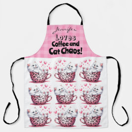 Funny Teacup Cat All-Over Print Schürze