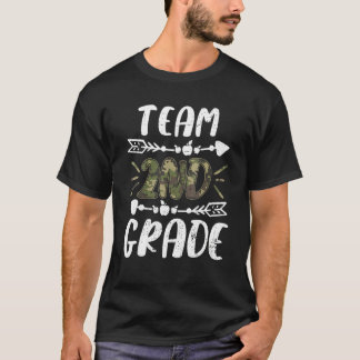 Funny Team 2nd Grade Camo Teacher Student Back To  T-Shirt