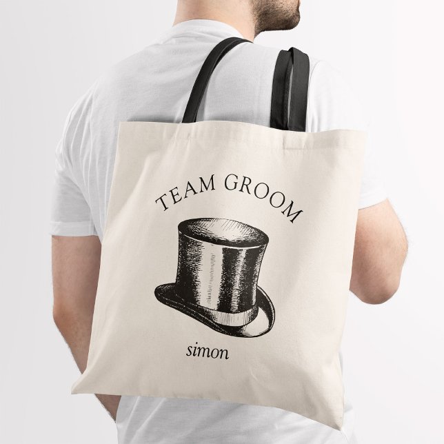 Funny Team Groom Top Hat Wedding Tragetasche (Von Creator hochgeladen)