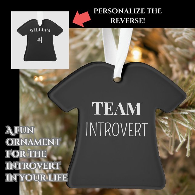 Funny "Team Introvert" T - Shirt Custom Christmas Ornament (For the lovable introvert in your life! )