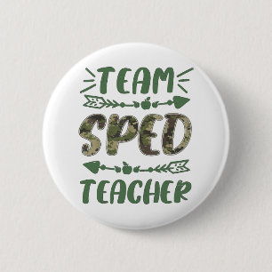 Funny Team Spacher Camouflage Lehrer Lehrer zurück Button