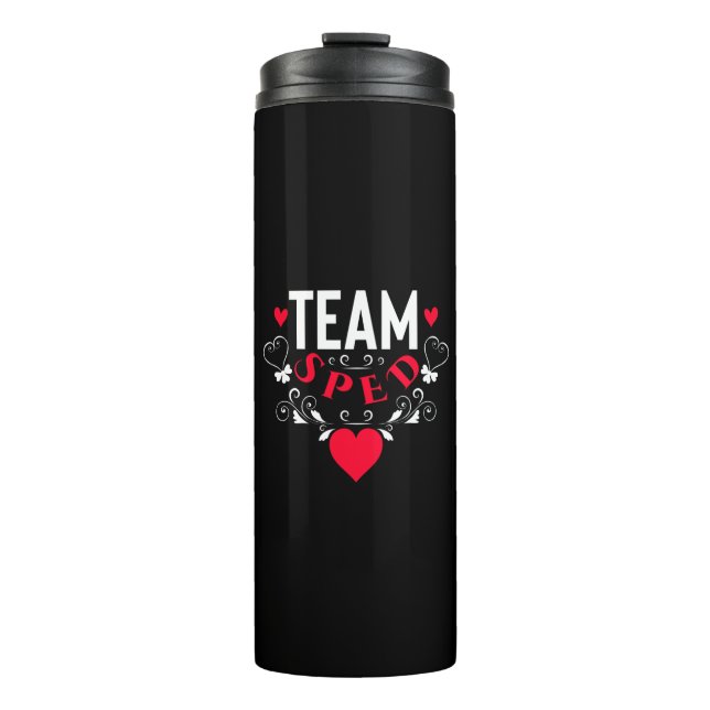 Funny Team Später dekorative Ornamentik Thermosbecher (Vorderseite)