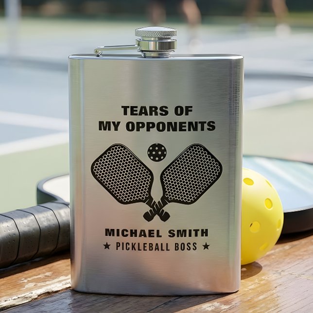 Funny Tears of My Pickleball Opponents Flachmann (Von Creator hochgeladen)