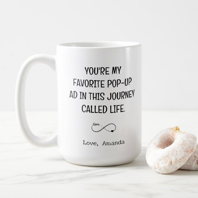 Funny Tech Boyfriend Valentine's Day Gift Kaffeetasse (Mit Donut)