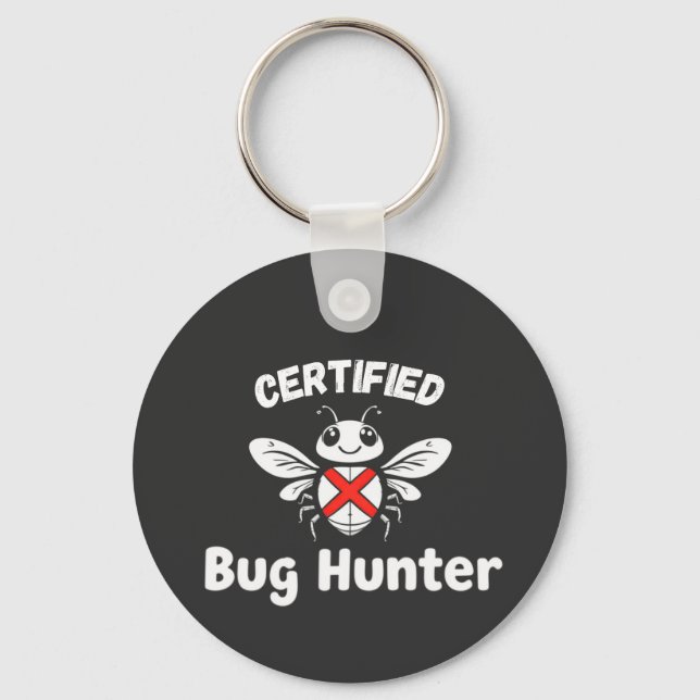 Funny Tech Schlüsselanhänger - "Certified Bug Hunt (Vorderseite)
