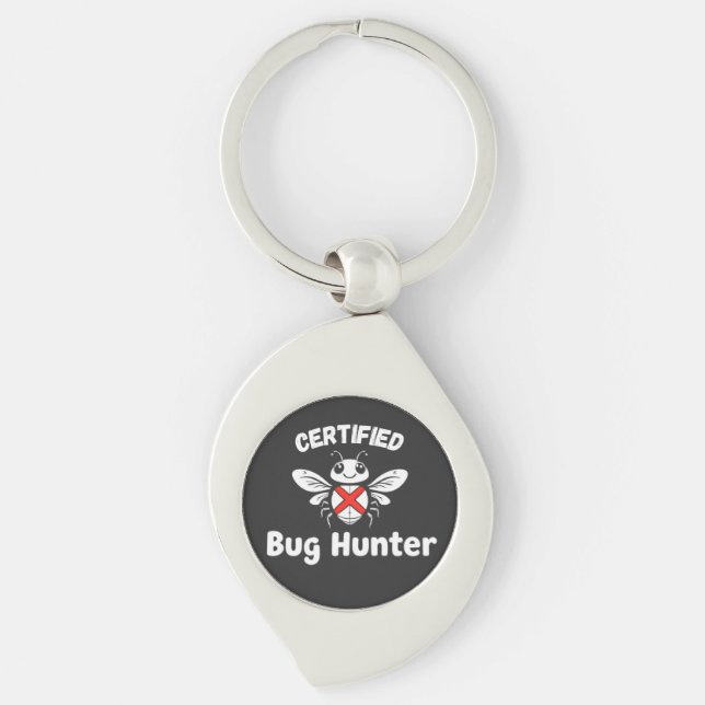 Funny Tech Schlüsselanhänger - "Certified Bug Hunt (Vorderseite)