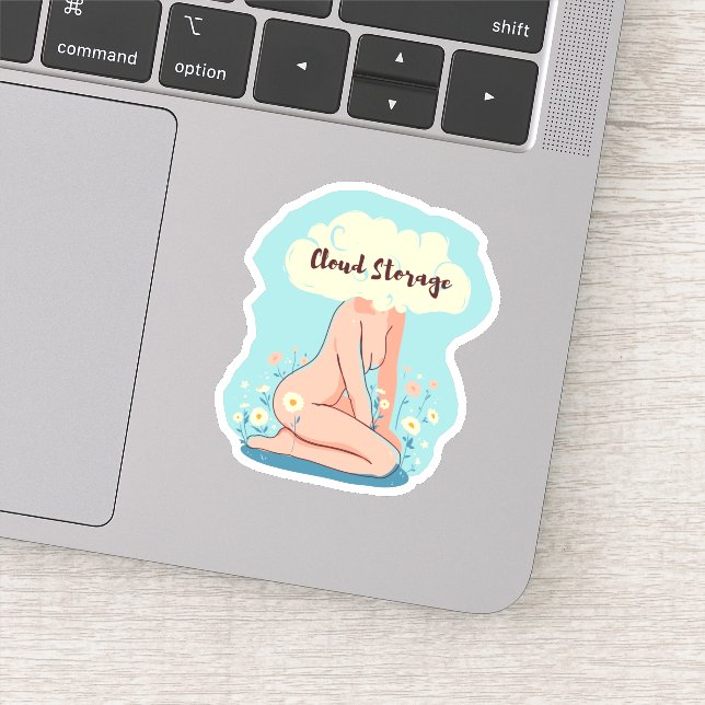 Funny Tech Spaß Cloud Storage Aufkleber (Detail)