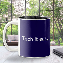 Funny Tech Spaß Computerprogrammierer Mit Monogram Zweifarbige Tasse