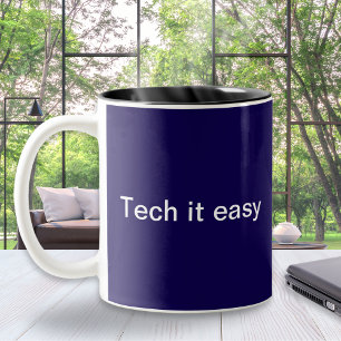 Funny Tech Spaß Computerprogrammierer Mit Monogram Zweifarbige Tasse