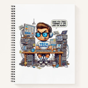 Funny Tech Support Cartoon Notizbuch