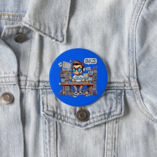 Funny Tech Support Teppich Shirt Cartoon Button
