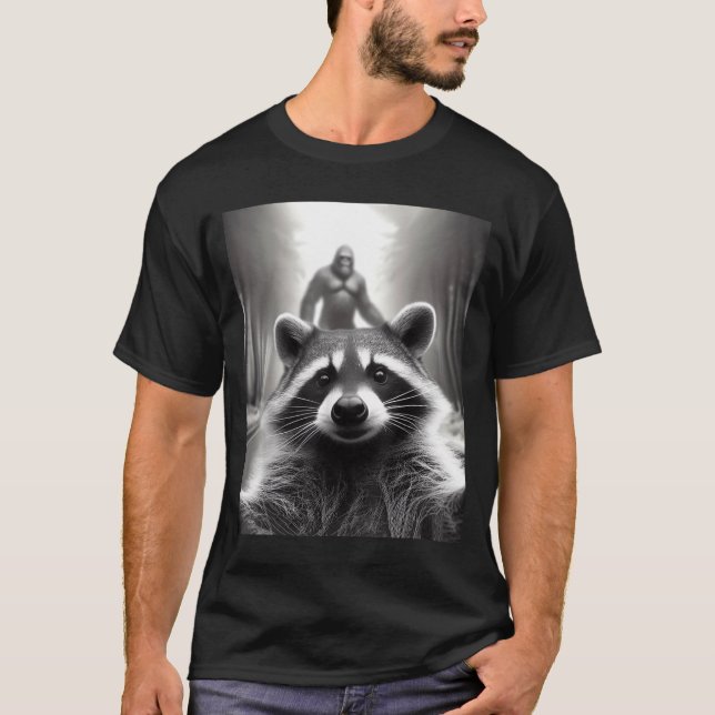 Funny Tee Ed Raccoon Selfie Bigfoot Gift Mens Wome (Vorderseite)