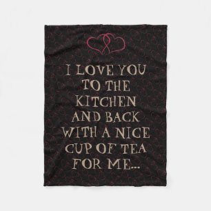 Funny Tee Liebe Sie zur Kochnische Frau Fleecedecke