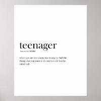 Funny Teenager Definition Typografie