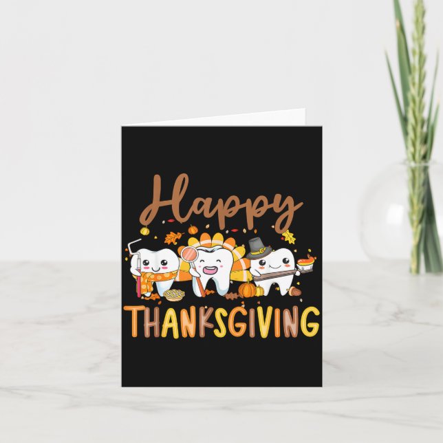Funny Teeth Thanksgiving Dentist Turkey Dental Squ Karte (Vorderseite)