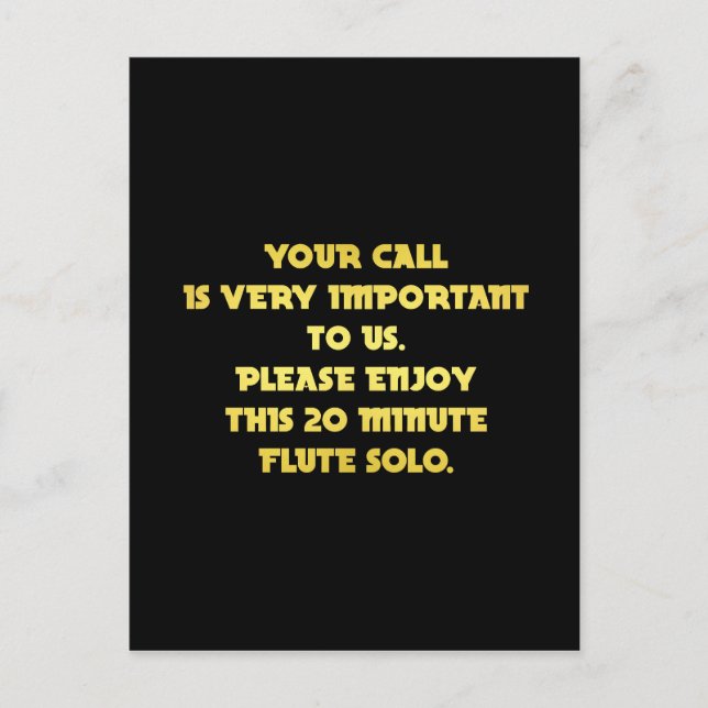 Funny Telefone Kundenservice Joke Postkarte (Vorderseite)