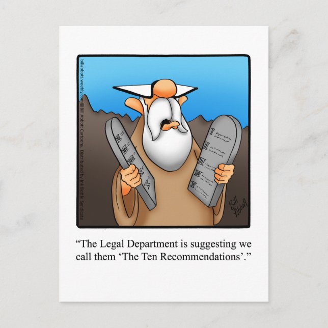 Funny "Ten Recommendations" Spaß Postkarte (Vorderseite)