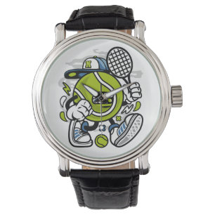 Funny Tennis Ball Cartoon   Sport Armbanduhr