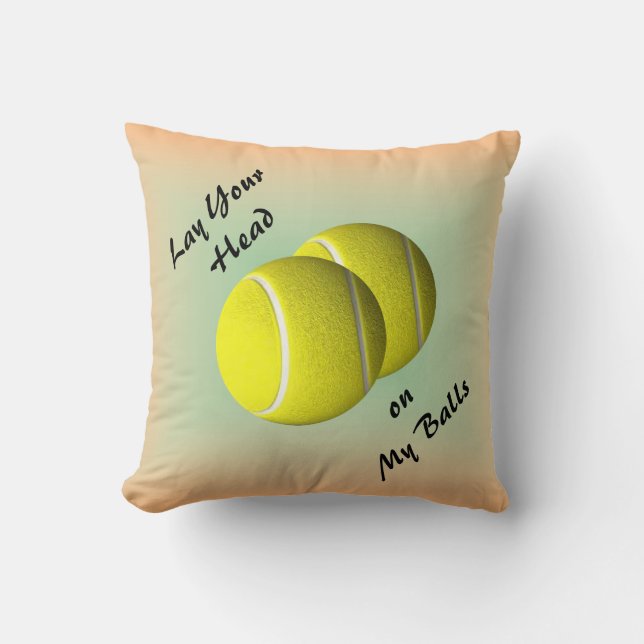 Funny Tennis Ball Mojo Sportwirbel Kissen (Vorderseite)