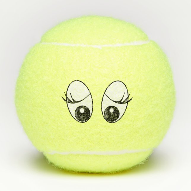 Funny Tennis Balls mit Augen Tennisbälle (Vorderseite)