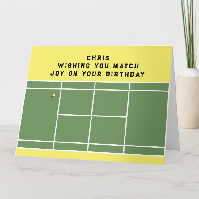 Funny Tennis Birthday Karte (Vorderseite)
