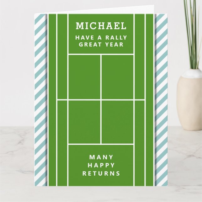 Funny Tennis Birthday Karte (Vorderseite)