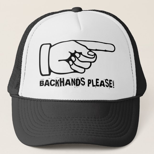Funny Tennis Cap / Hat zum Üben von Hinterhand Truckerkappe (Vorderseite)