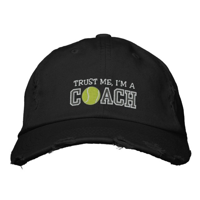 Funny Tennis Coach Bestickte Baseballkappe (Vorderseite)
