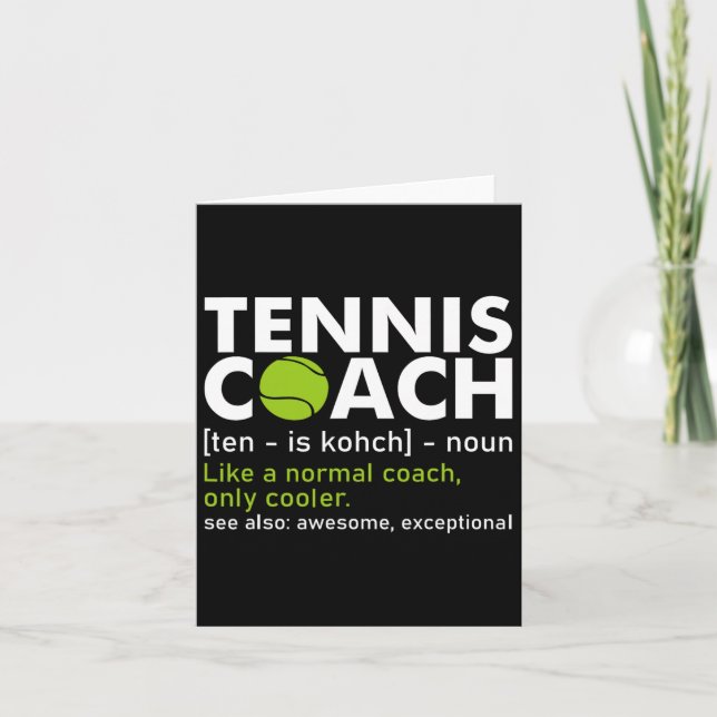 Funny Tennis Coach Definition Tennis Racket Spiele Karte (Vorderseite)