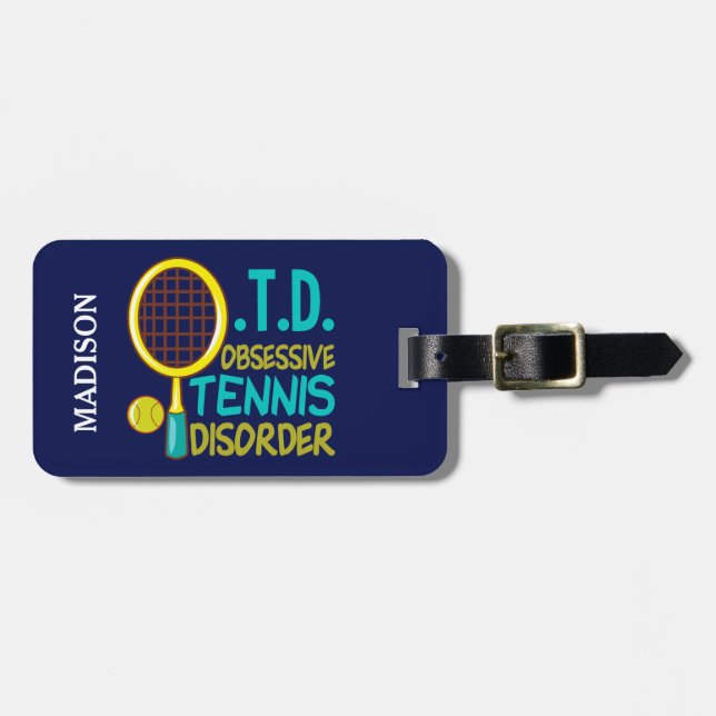 Funny Tennis Gepäckanhänger (Vorderseite horizontal)