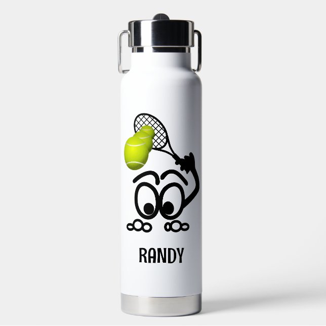 Funny Tennis Player Personalisiert Trinkflasche (Vorderseite)