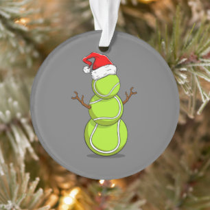 Funny Tennis Player Snowman Weihnachtsgeschenk Ornament