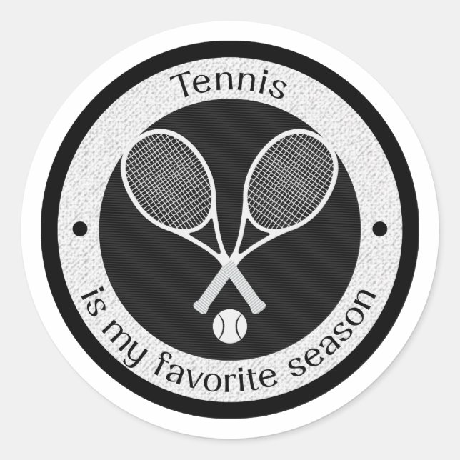 Funny Tennis Runder Aufkleber (Vorderseite)
