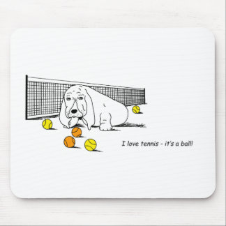 Funny Tennis spielt Basset Hound Mouse Pad Mousepad