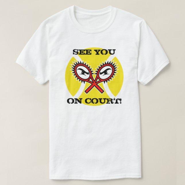Funny Tennis T Shirts mit humorvollem Slogan Spric (Design vorne)