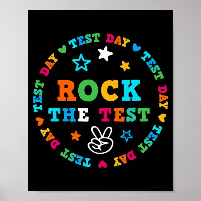 Funny Test STAAR Day Rock The Test Teacher Poster (Vorne)