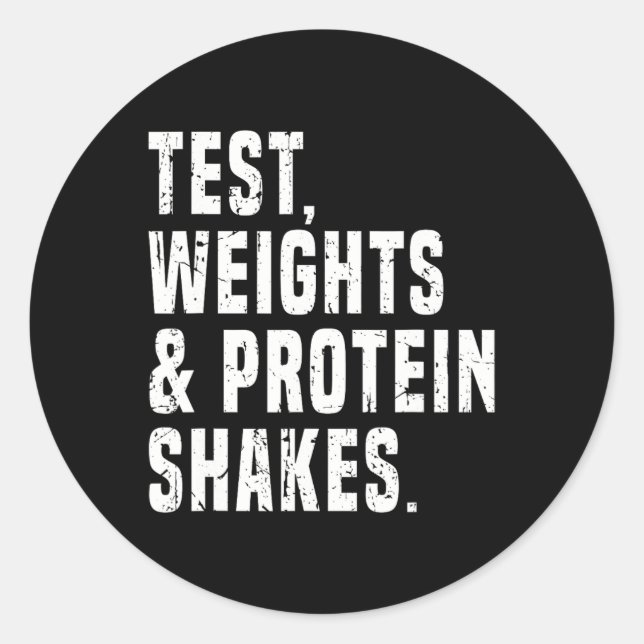 Funny Testosteron Test Steroid Spaß Bodybuilding Runder Aufkleber (Vorderseite)
