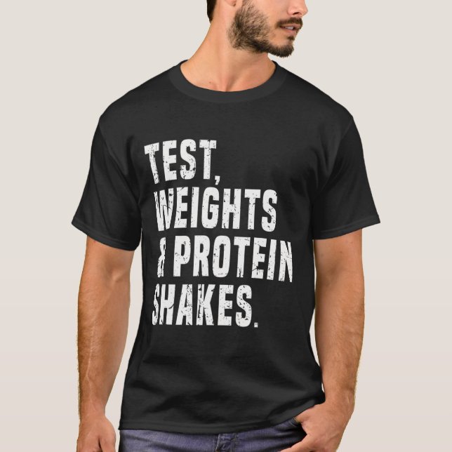Funny Testosteron Test Steroid Spaß Bodybuilding T-Shirt (Vorderseite)