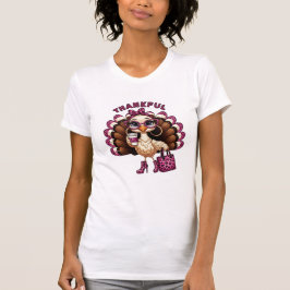 Funny thankful turkey Thanksgiving Gift for girl T-Shirt