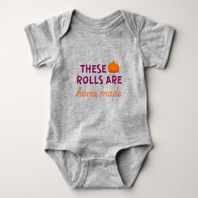 Funny Thanksgiving Baby Bodysuit, Cute Fall Baby  Strampler (Vorderseite)